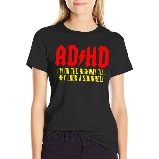 TDAH Highway To camiseta para mujer, camisas de entrenamiento pesas gruesas, ajuste suelto